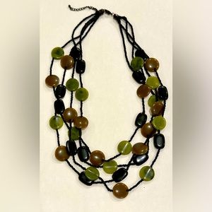 Beaded 4 strand layered necklace